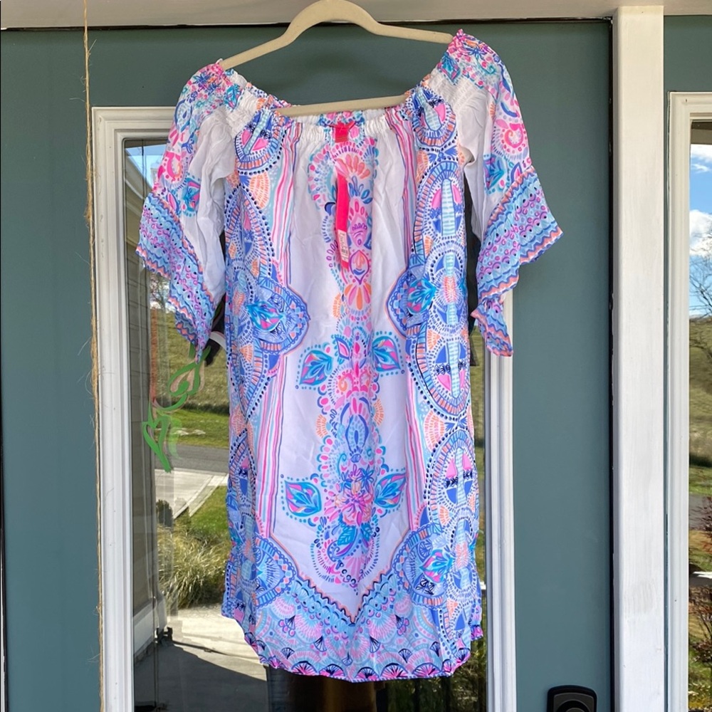Lilly Pulitzer Colorful Off-Shoulder Dress 🐣
